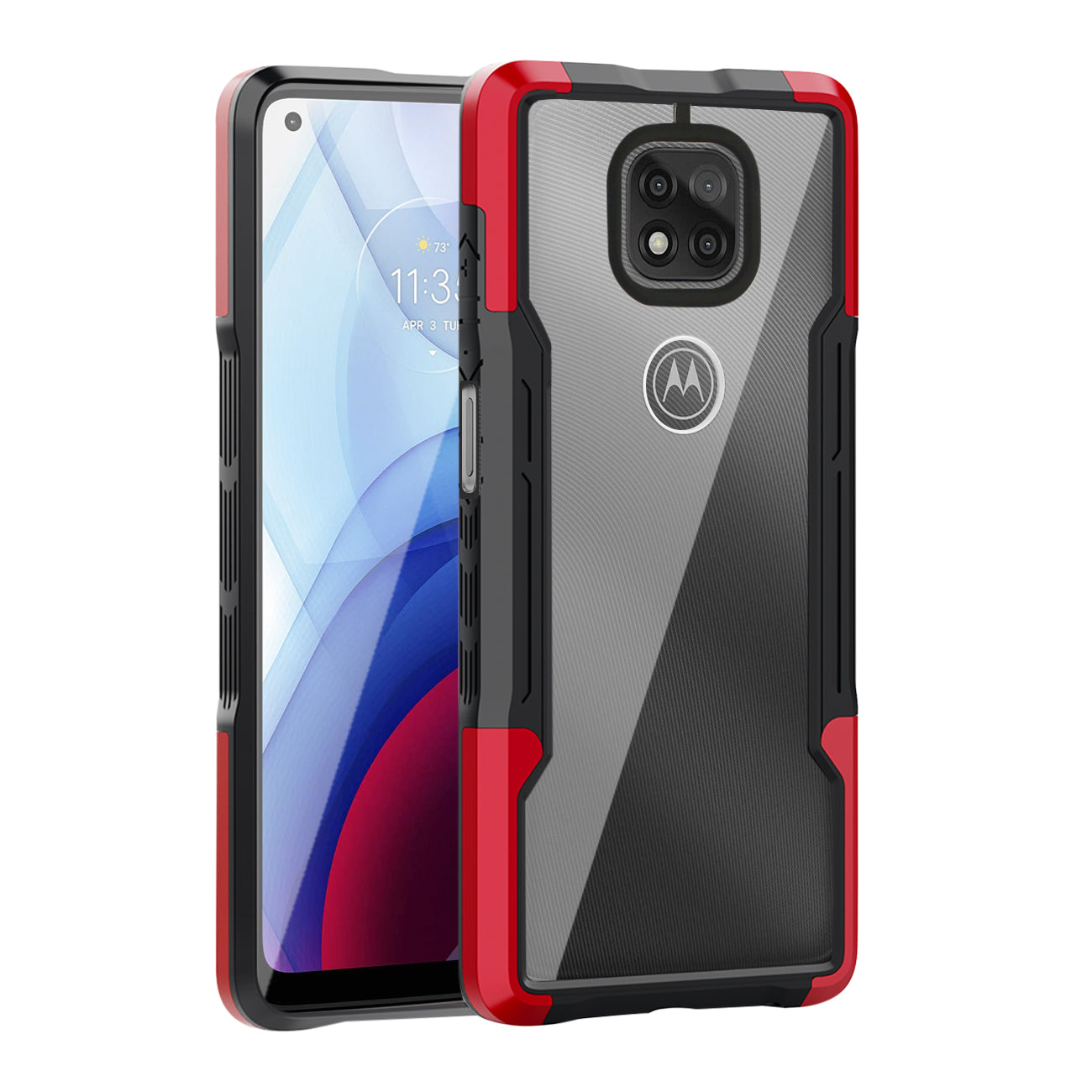 Shockproof Excellent Grip with Silky Feeling for Moto G Power 2021 In Red